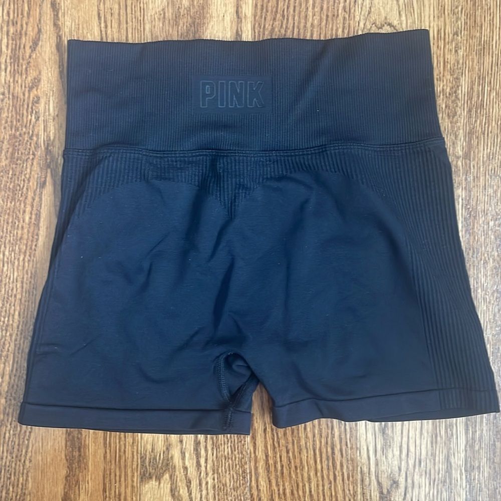 PINK Victoria's Secret High Waisted Seamless Black Biker Shorts Size XS